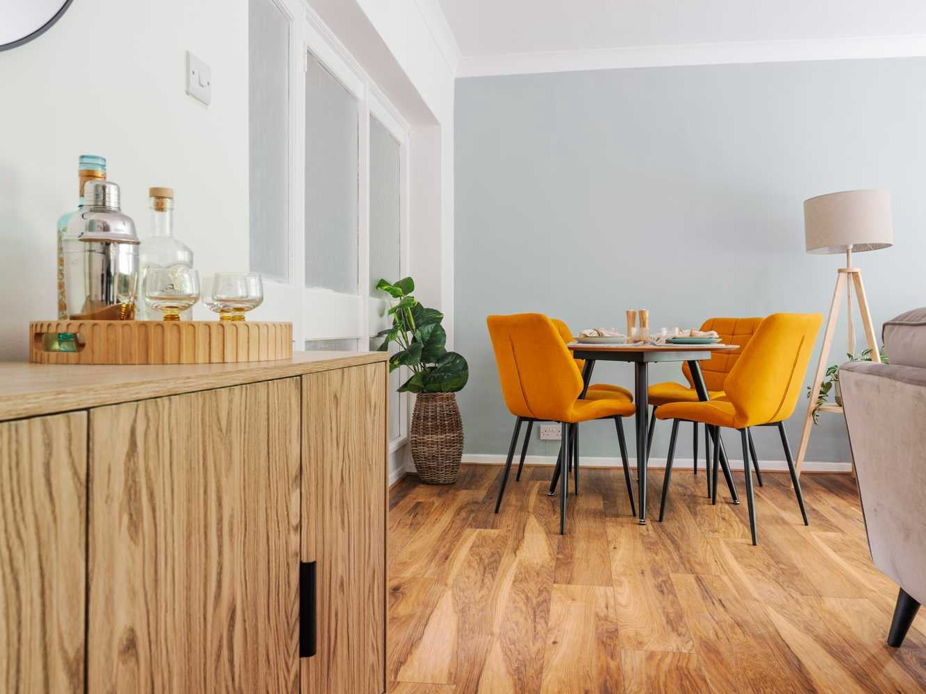 Lounge diner furniture rental to demonstrate the space