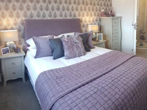 heather and grey showhome bedroom
